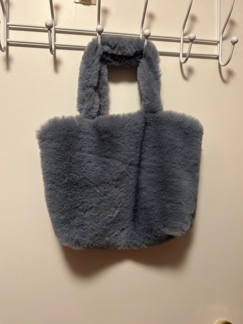 Brand New Gray Fuzzy Bunny Shoulder Bag